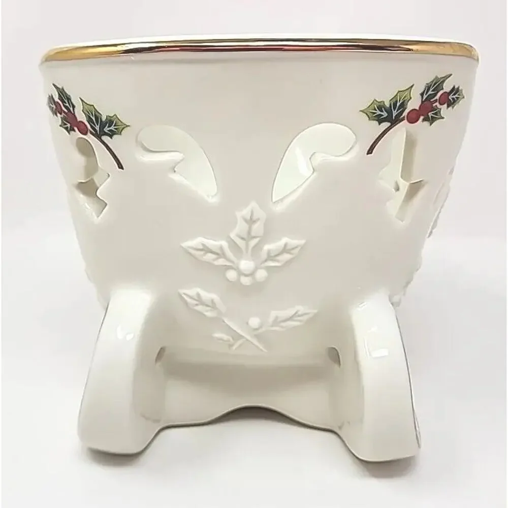 PartyLite‎ Holly Leaf Sleigh Candle Holder With Box P8C/P7663